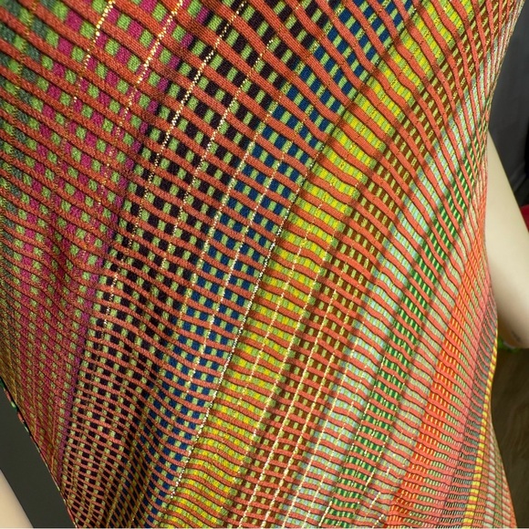 Conditions Apply Stripe Multicolor Halter Midi Dress Women’s Size Large Petite - Picture 9 of 12